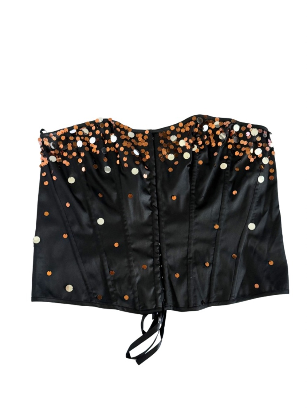 Vintage Black Sequined Corset Top